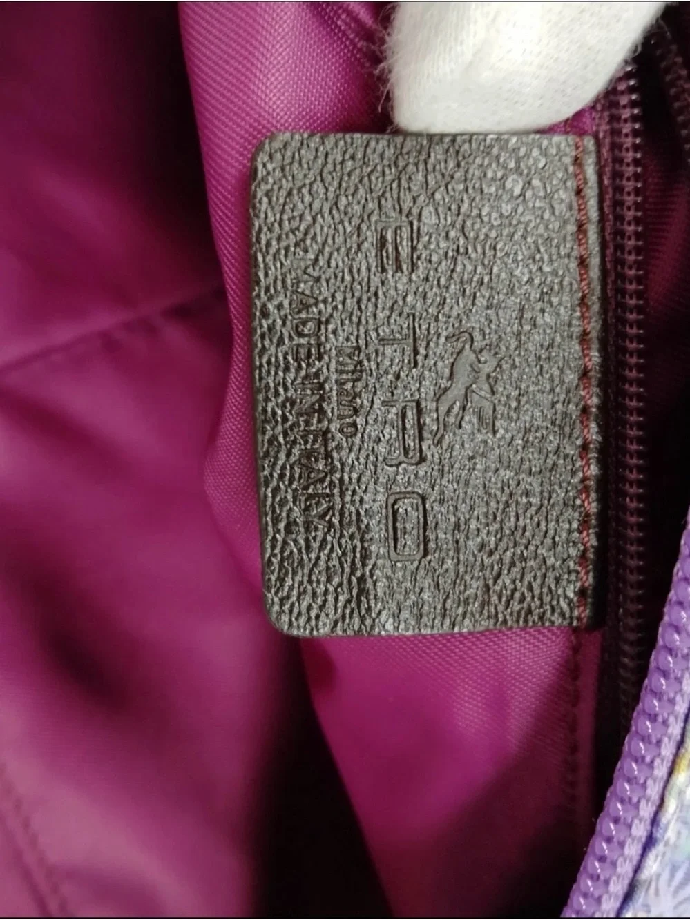 Etro Lavender Paisley Crossbody with Dark Brown Strap